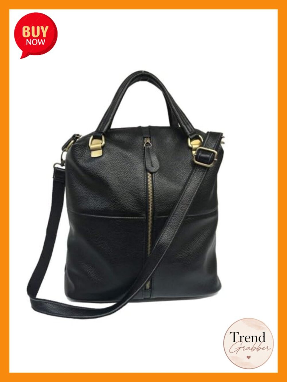 Genuine Leather Backpack Purse Women Laptop Crossbody Shoulder Bag - Picture 5 of 6